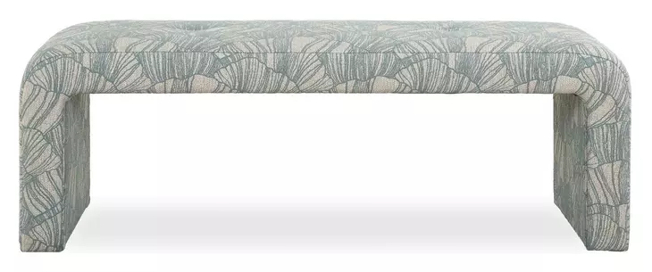 Grafton Spa Blue and White Upholstered Accent Bench