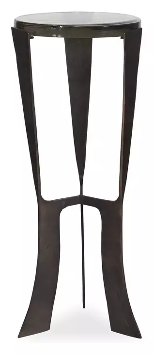 Renaud Dark Bronze Round Glass Top Drink Table