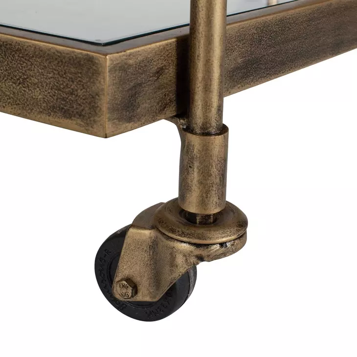 Scarritt Antique Brass Bar Cart