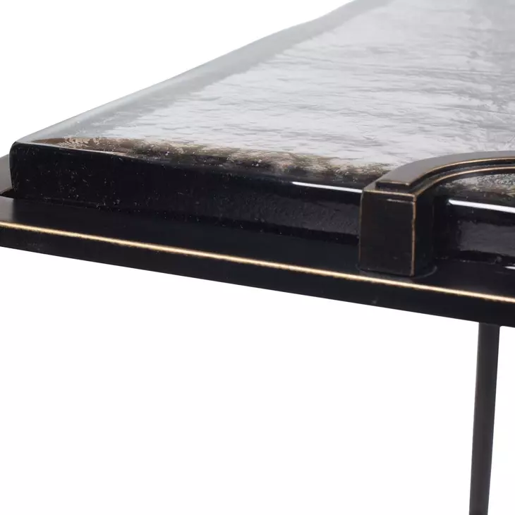 Hamilton Dark Bronze Rectangular Glass Top Accent Table