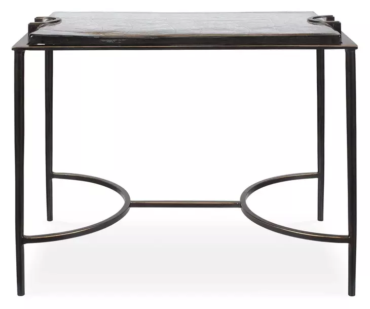 Hamilton Dark Bronze Rectangular Glass Top Accent Table