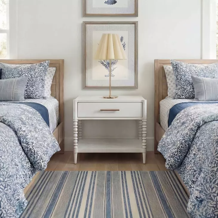Langston Off White Rectangular Side Table