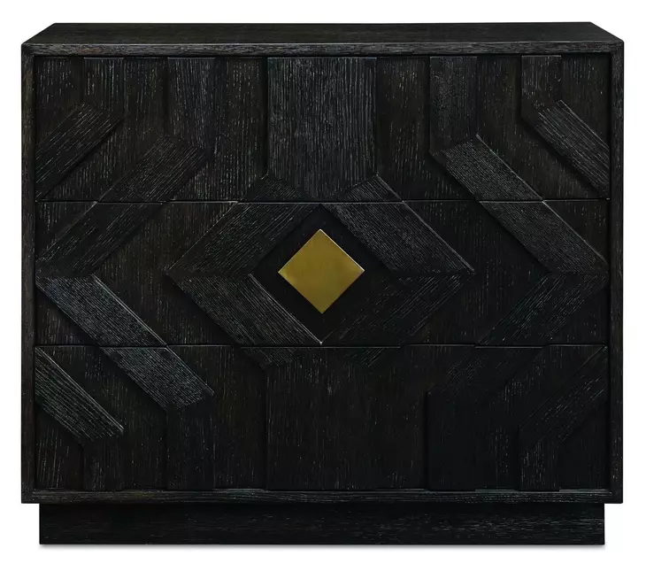 Faulkner Black 3 Drawer Accent Chest