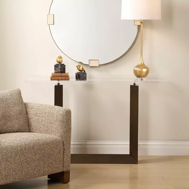 Riverton Bronze Rectangular Acrylic Top Console Table