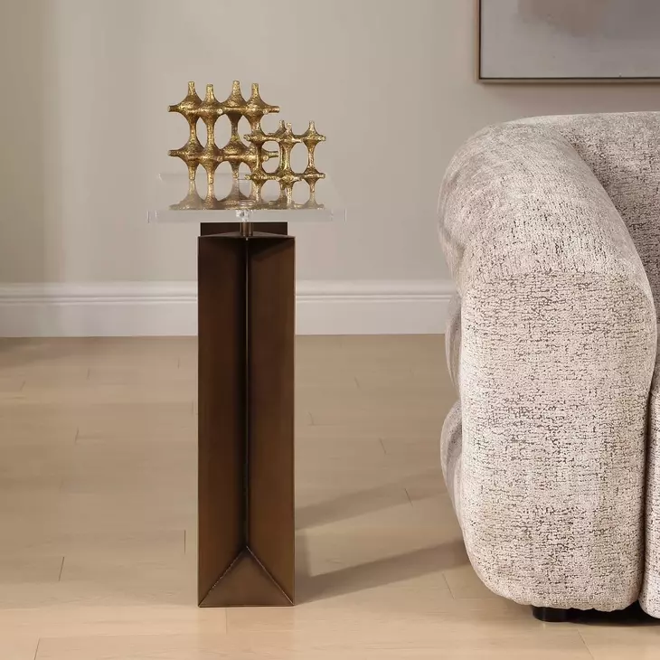 Riverton Bronze Rectangular Acrylic Top Side Table