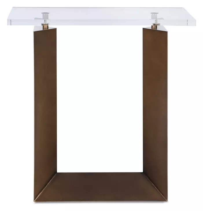 Riverton Bronze Rectangular Acrylic Top Side Table