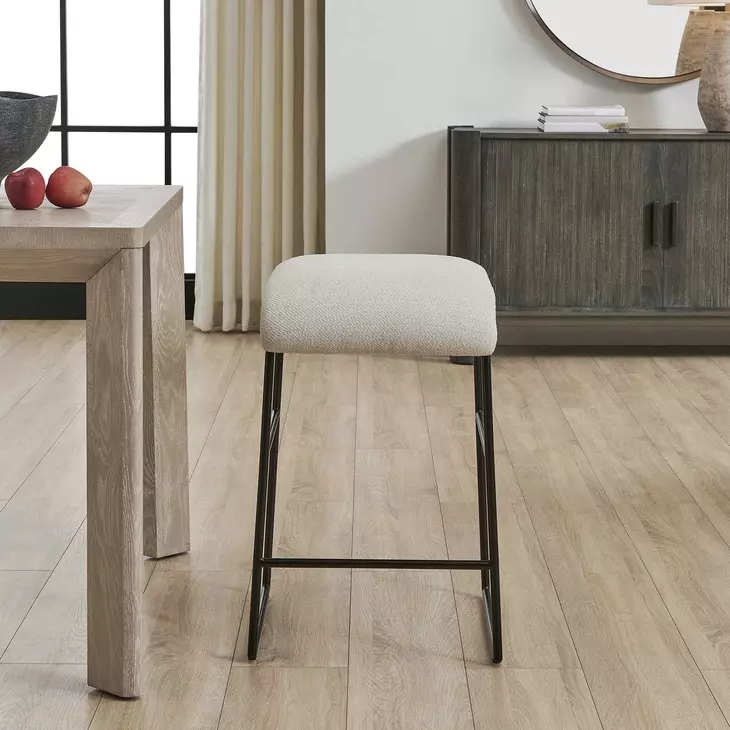 Langston Ecru Upholstered Counter Height Stool