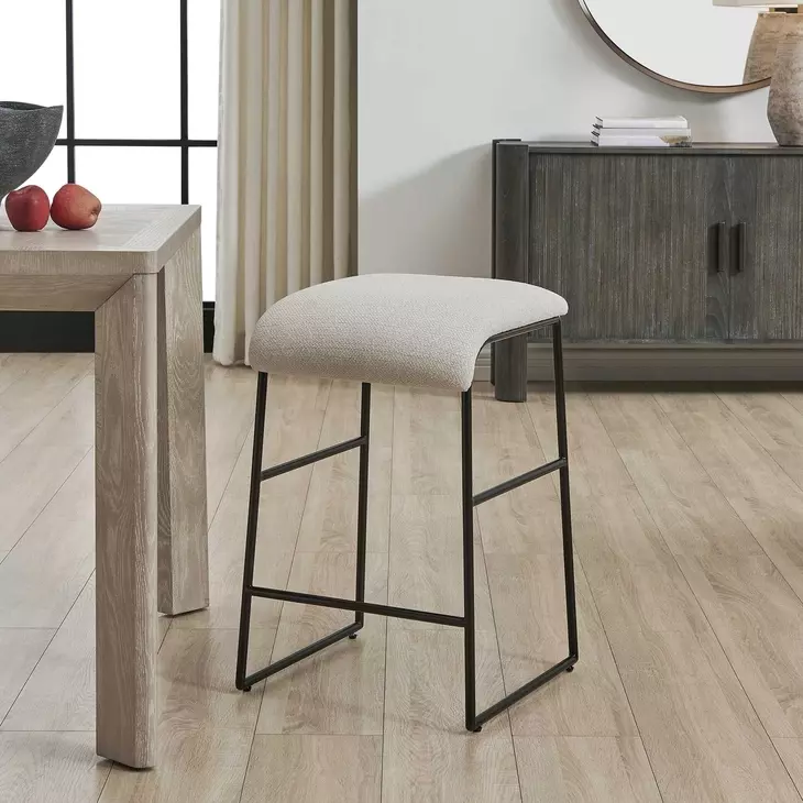 Langston Ecru Upholstered Counter Height Stool