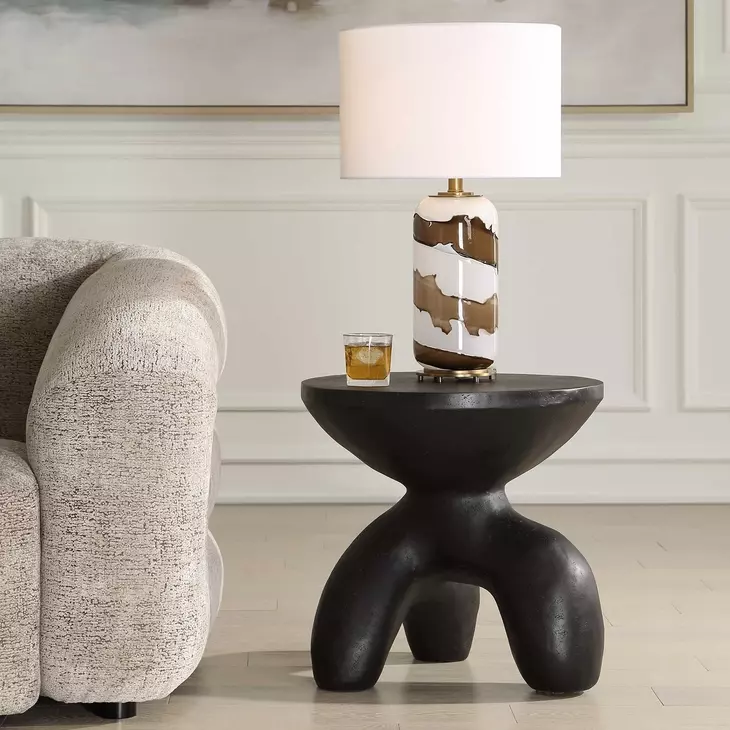 Veta Black Outdoor Round Accent Table