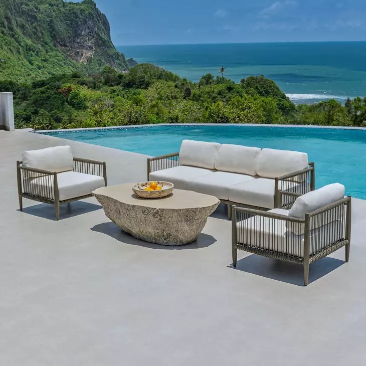 Grafton Oyster White Outdoor 80" Sofa