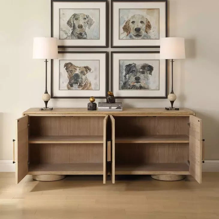 Evanston Natural 4 Door Accent Cabinet