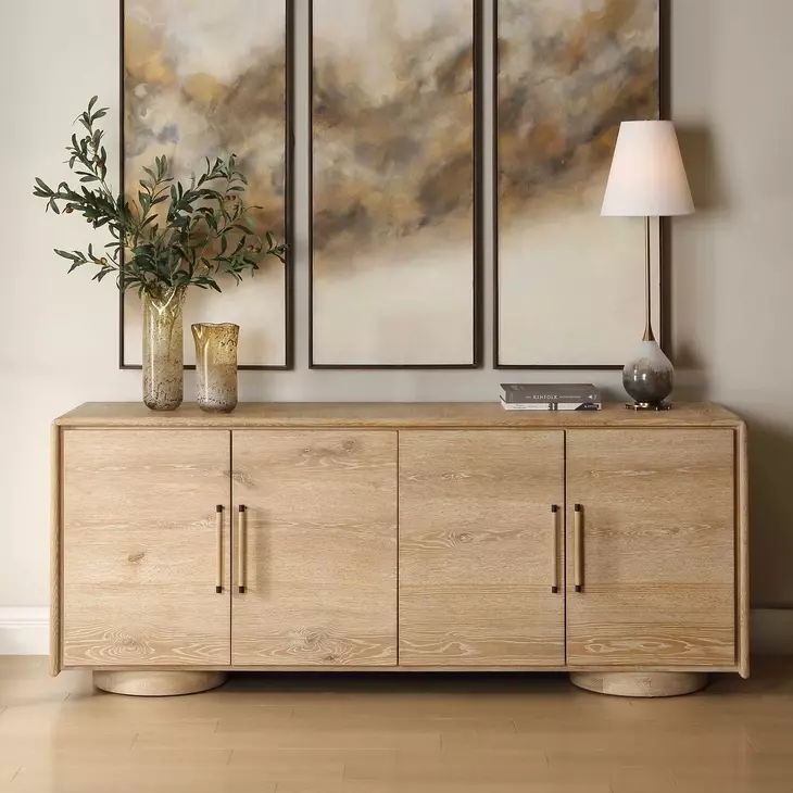 Evanston Natural 4 Door Accent Cabinet