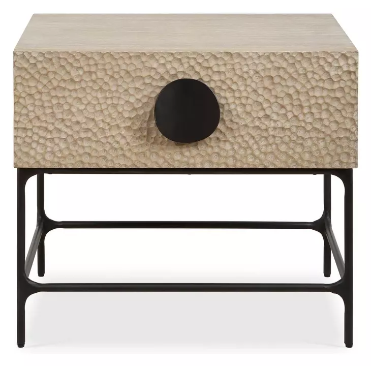Prescott Beige and Black Rectangular Side Table