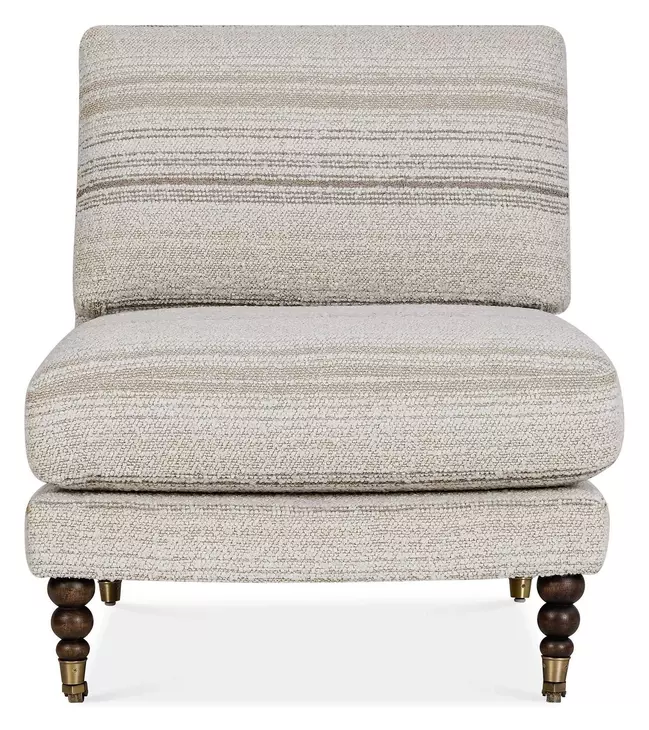 Prescott Beige and Brown Upholstered Slipper Chair