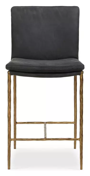 Arlington Charcoal Gray Leather Upholstered Counter Height Stool