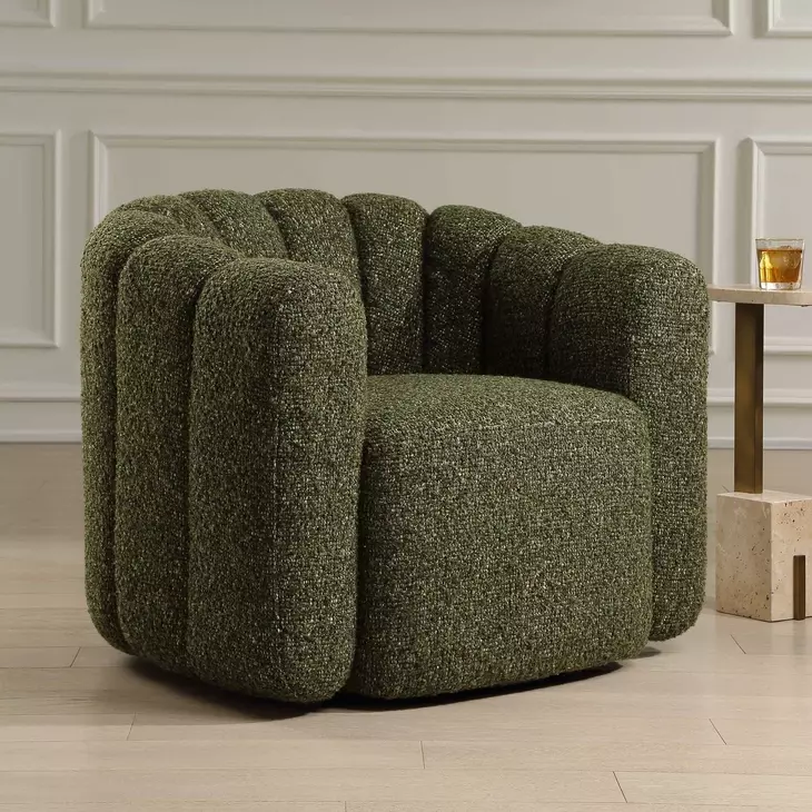 Riverton Moss Upholstered Swivel Accent Chair