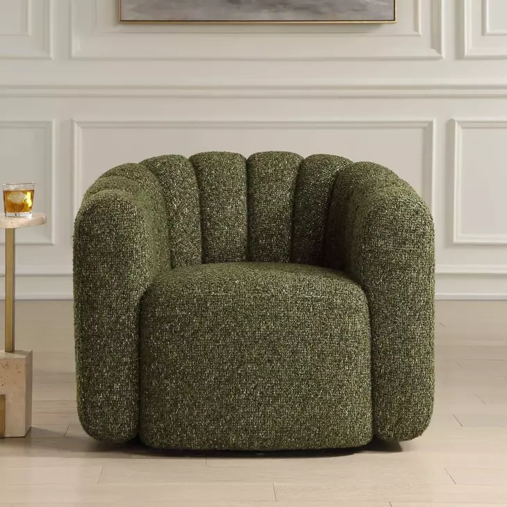 Riverton Moss Upholstered Swivel Accent Chair