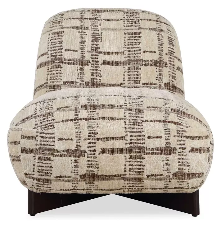 Evans Mocha and Caramel Upholstered Armless Accent Chair