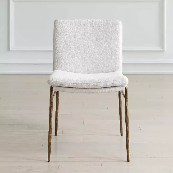 Arlington Textured White Upholstered Dining Chair