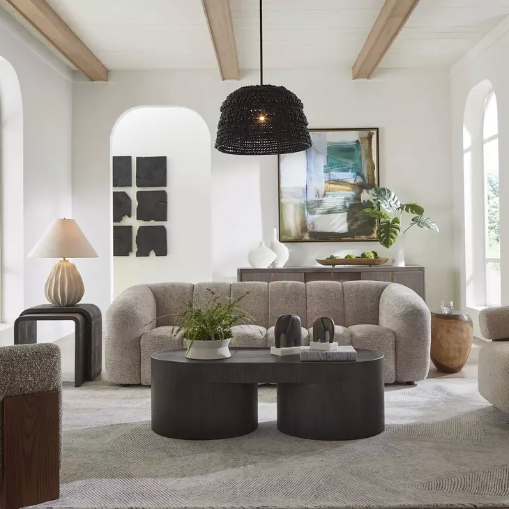 Kingsley Black Oval Coffee Table