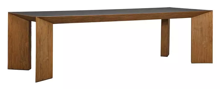 Fairmont Gray and Brown 104" Rectangular Concrete Top Dining Table