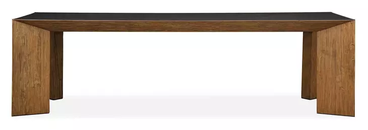 Fairmont Gray and Brown 104" Rectangular Concrete Top Dining Table
