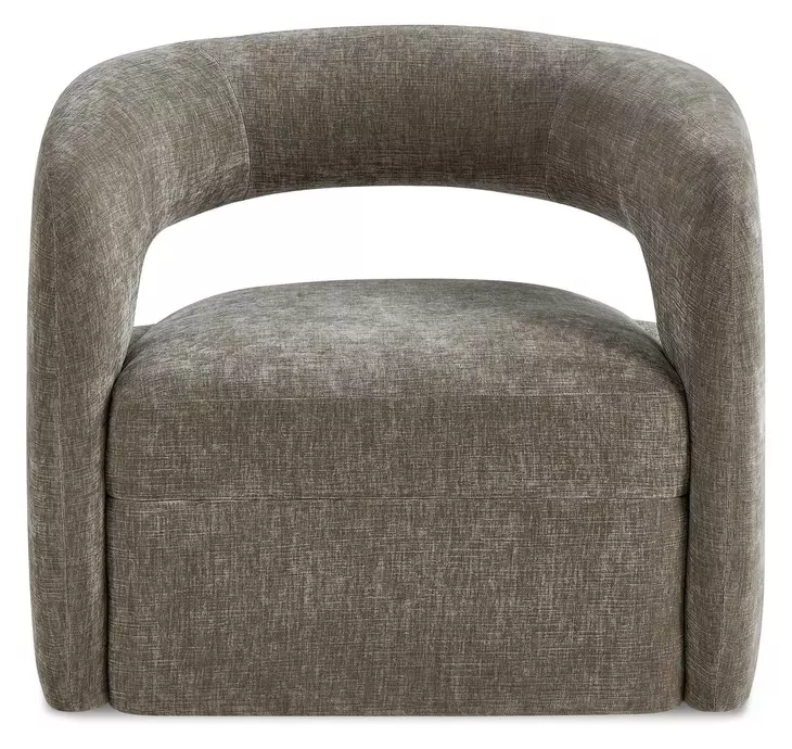 Arlington Taupe Upholstered Swivel Barrel Chair