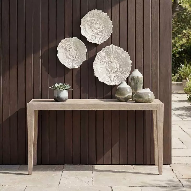 Arlington Cerused Wheat Outdoor Rectangular Console Table