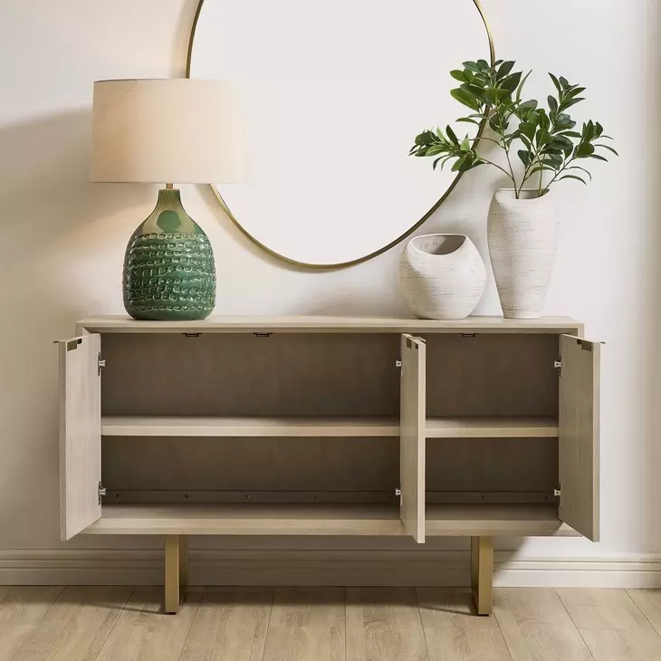 Fairmont Brown and Gold 3 Door Accent Cabinet