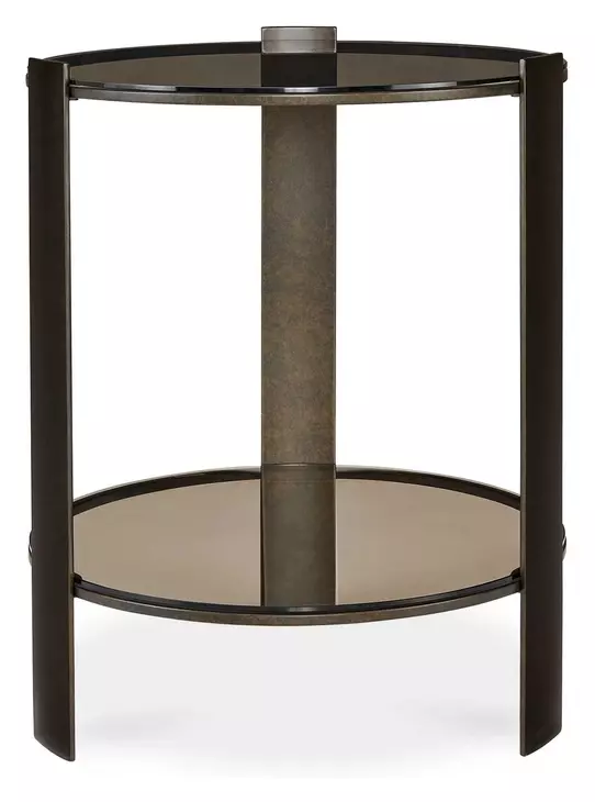 Prescott Bronze Round Glass Top Side Table