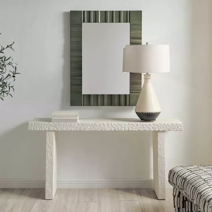 Langston Limestone Outdoor Rectangular Console Table