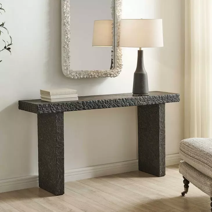 Langston Natural Slate Outdoor Rectangular Console Table