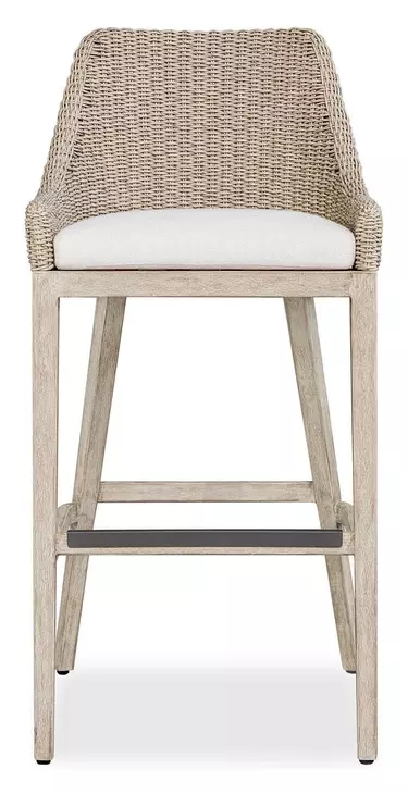 Carlisle Oyster White Upholstered Outdoor Bar Stool