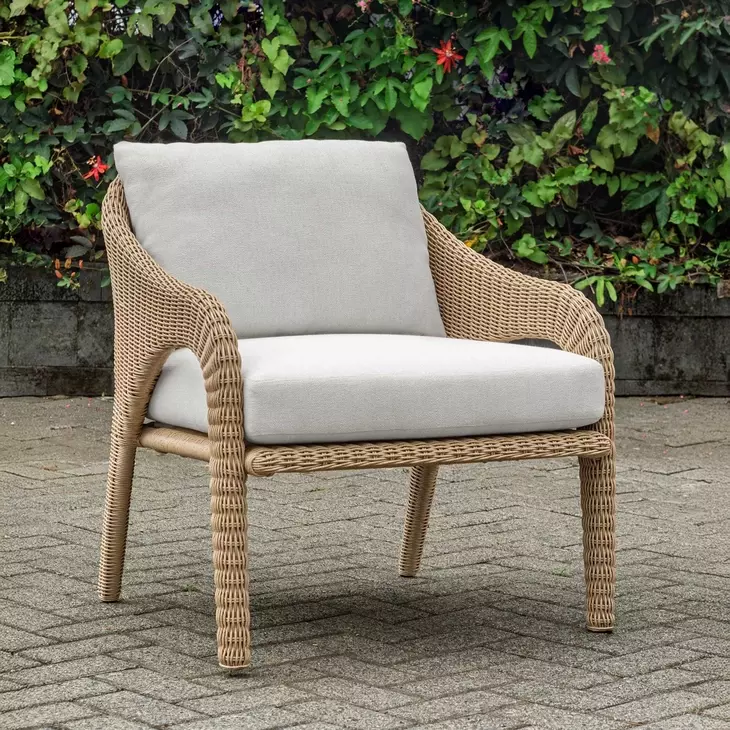 Prescott Oyster White Upholstered Outdoor Lounge Chair