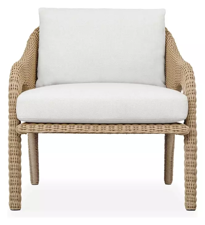 Prescott Oyster White Upholstered Outdoor Lounge Chair