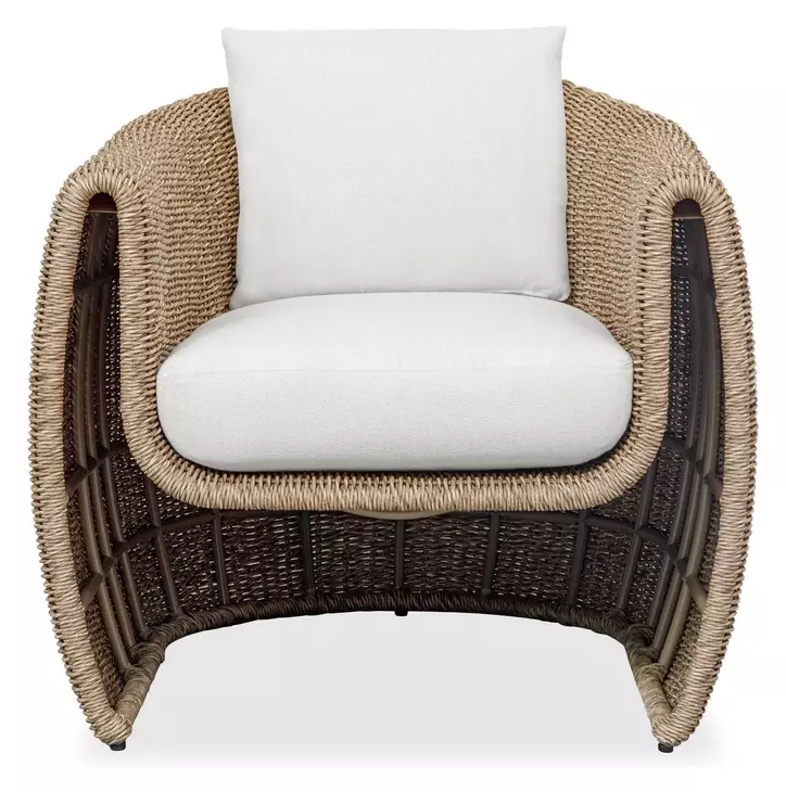 Belmont Oyster White and Golden Flax Upholstered Outdoor Lounge Chair