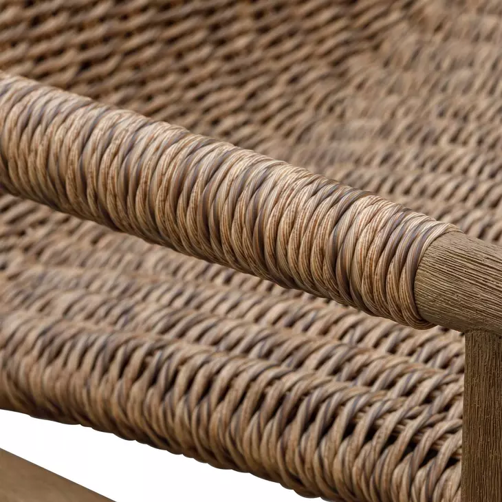 Prescott Golden Flax and Weathered Driftwood Outdoor Lounge Chair