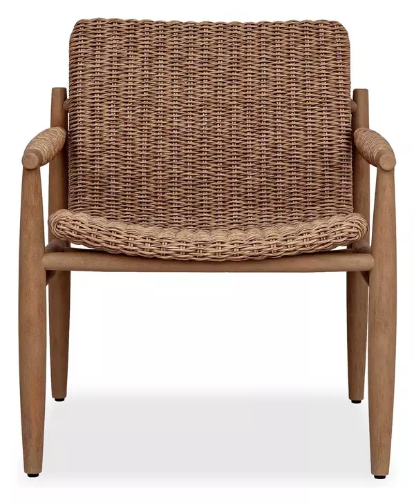 Prescott Golden Flax and Weathered Driftwood Outdoor Lounge Chair