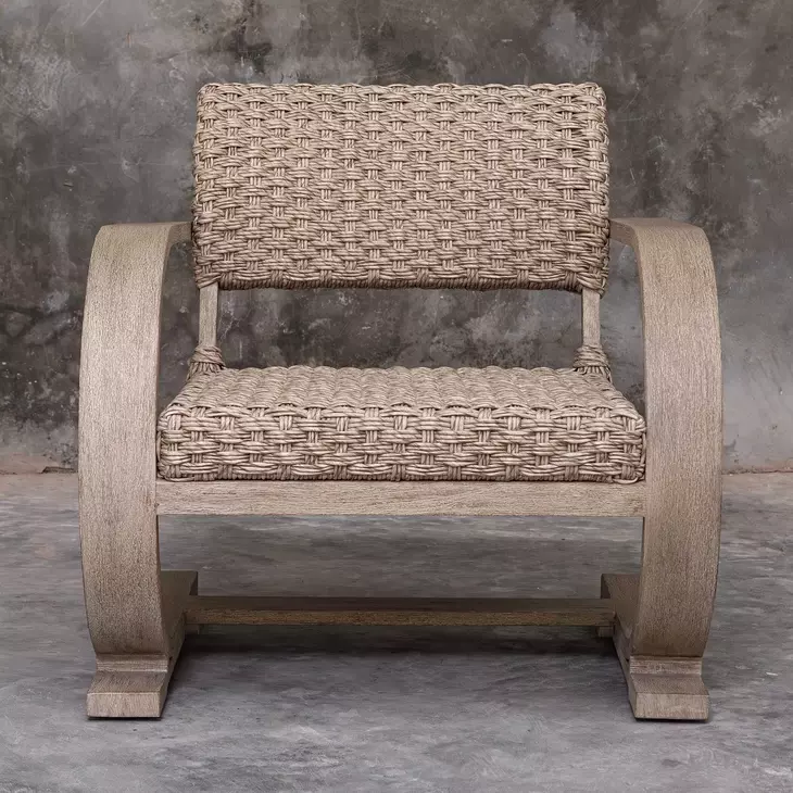 Belmont Oatmeal and Cerused Wheat Outdoor Lounge Chair