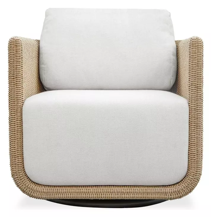 Riverton Oyster White Upholstered Outdoor Swivel Lounge Chair