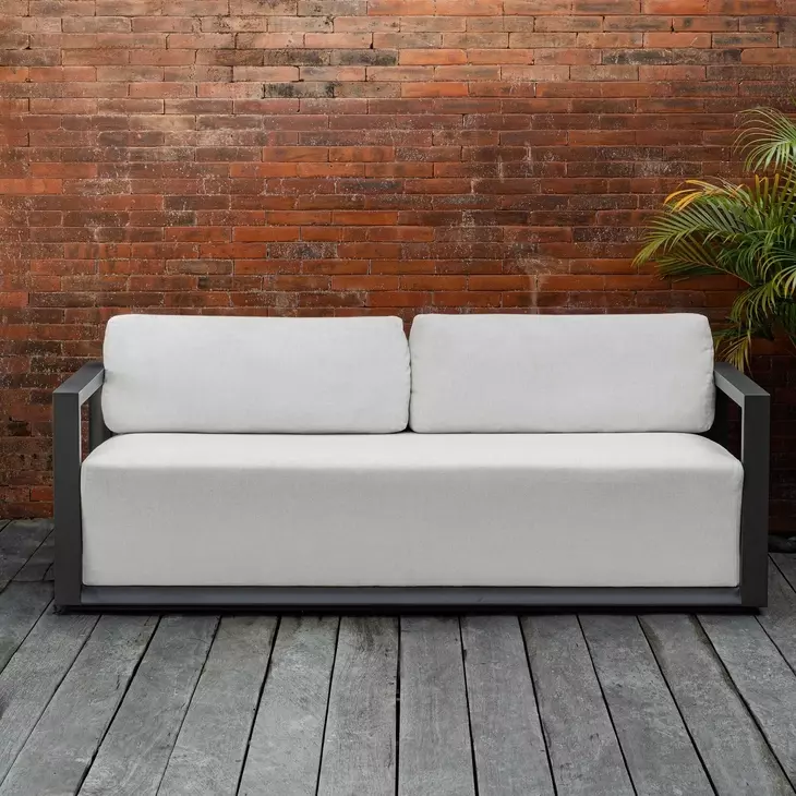 Carlisle Oyster White and Java Black Outdoor Living Room Set