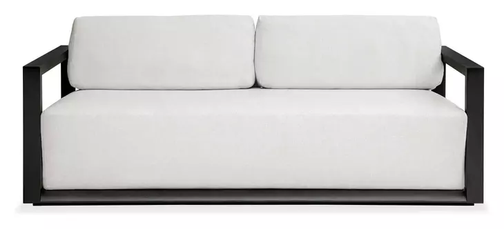 Carlisle Oyster White and Java Black Outdoor 81" Sofa