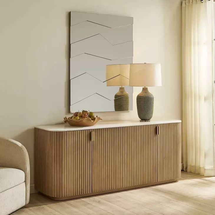 Riverton Brown and White 4 Door Accent Cabinet