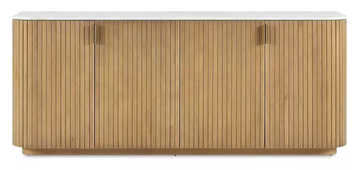 Riverton Brown and White 4 Door Accent Cabinet
