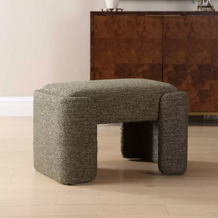 Langston Kale Green Upholstered Small Accent Bench