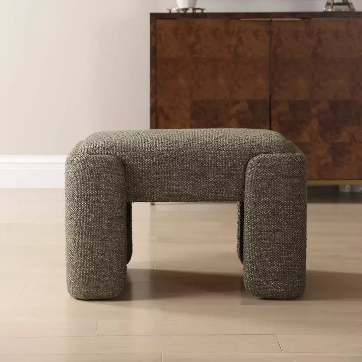 Langston Kale Green Upholstered Small Accent Bench