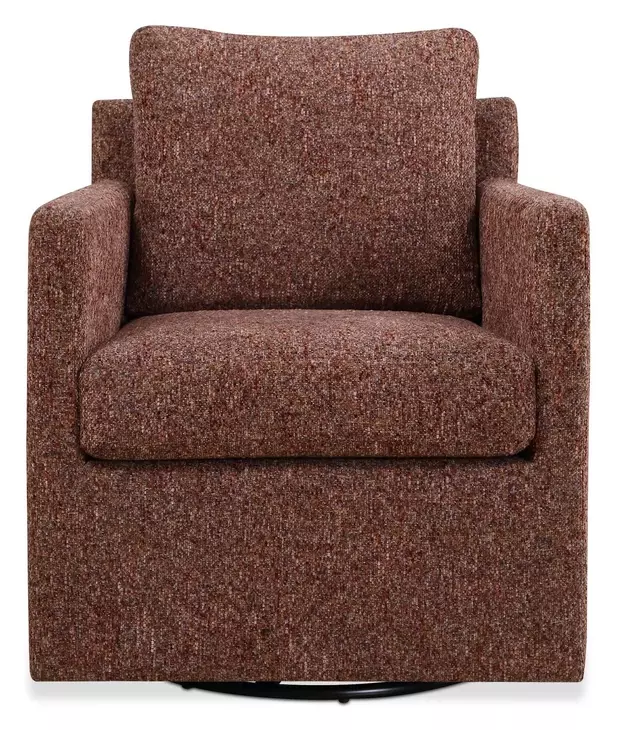 Oakley Canyon and Blush Upholstered Swivel Glider Accent Chair