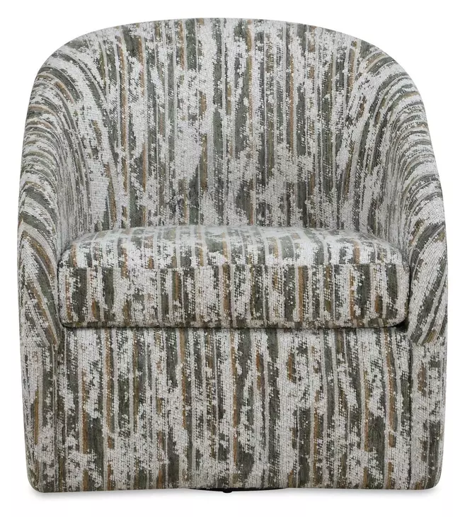 Hamilton Moss and Ivory Upholstered Swivel Accent Chair