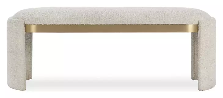 Monterey Bone White Upholstered Accent Bench