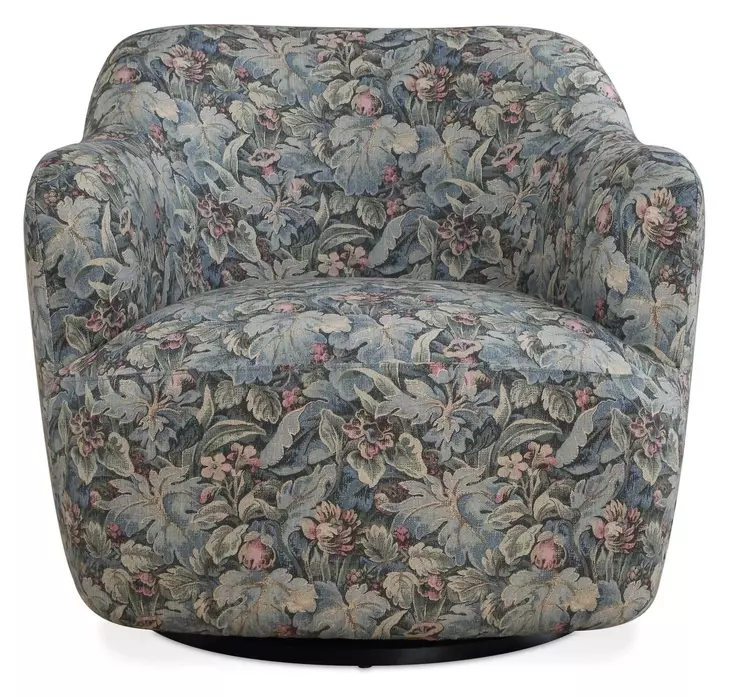 Carlisle Sage and Blue Upholstered Swivel Accent Chair